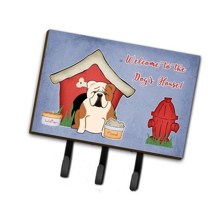 MICASA Dog House Collection English Bulldog Fawn White Leash or Key Holder MI226349